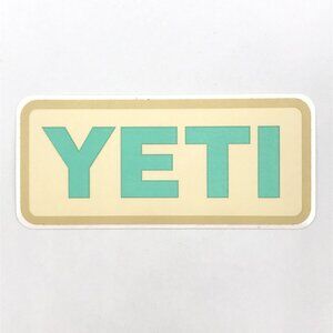 YETI Teal Over Beige Logo 4" X 1.75" Decal Sticker